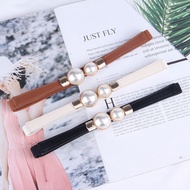 Dress waist chain belt, Korean style retro pearl belt, elastic elastic belt for women
