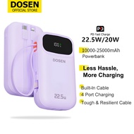 DOSEN Original Powerbank fast charging  Y342 PD22.5W Portable 20000mAh 25000mAh Comes with three wir