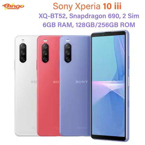 Sony Xperia 10 III XQ-BT52 6GB RAM 128GB ROM 5G 6.0" Octa core Snapdragon 690 12MP&Dual 8MP Dual Sim