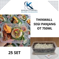 750ML PLASTIC LUNCH BOX OT 750/ PLASTIC CONTAINER CONTENTS 25PCS