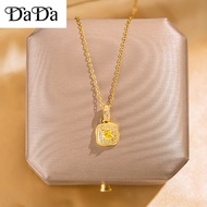 Hot Selling 916 Gold Chain Women's Sugar Cubes Zircon Pendant Jewelry Gifts for Friends