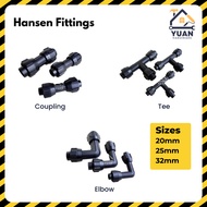 Hansen Fittings | 20mm 25mm 32mm Hansen Coupling Socket Tee Elbow | Hansen Connector