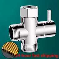 Chrome Brass Bathroom Toilet Bidet G1/2" T-adapter Shower Diverter Valve 3 Way Shower Faucet Tee Con