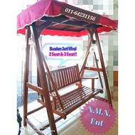 BUAIAN KAYU JATI VIRAL TAHAN LASAK, SESUAI INDOOR/OUTDOOR 2 SEATER &amp; 3 SEATER