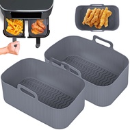 2pcs Air Fryer Silicone Tray Rectangle Oven Baking Tray Basket Reusable Liner Insert Dish For Ninja Foodi DZ201 Pan Accessories