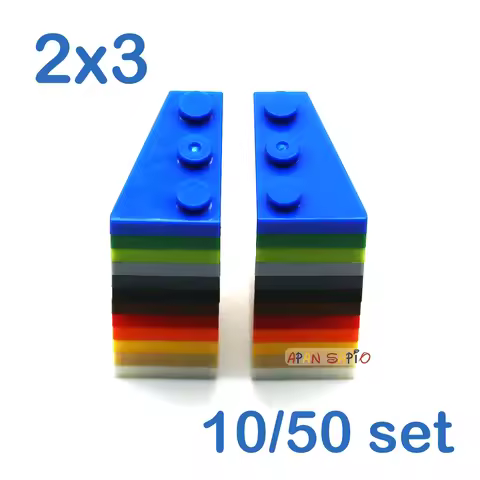 10/50set DIY Building Blocks Bricks Wedge 2x3 Dots Figures Educational Creative Size Compatible With