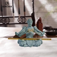 [SONONIA] Small Sandstone Monkey Wukong Statue for Home Office Multipurpose Artistic 12x6x10.3cm Mon