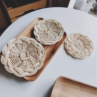 Rattan Tea Coaster Table Mat Rotan Mat Meja For Cup Pad Pod Holder