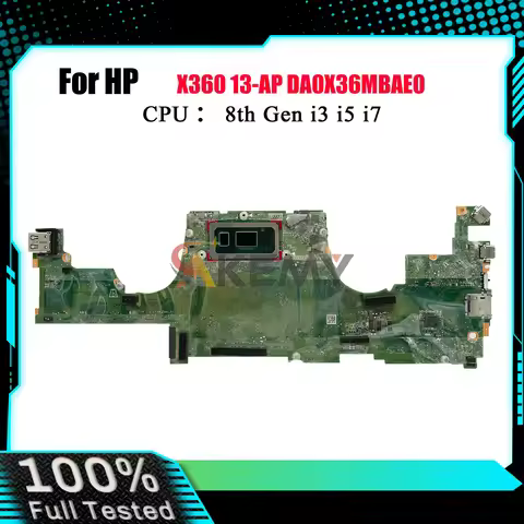 DA0X36MBAE0 Laptop Motherboard For HP Spectre X360 13-AP With i5 i7 8th Gen CPU 8GB 16GB RAM L37640-