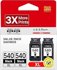 WISETA PG-540 XL Cartridges for Canon Printer Cartridges 540 Compatible Multipack Ink Cartridge for 