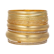 Gold Bangle Bracelets for Women,14K Gold Plated Boho Indian Multi Stackable Bracelets Gold Bangles F