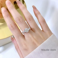 Real Moissanite Diamond Ring for Women Three Stones 2ct Round Cut Genuine Moissanite Ring Proposal R