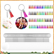 350Pcs Acrylic Clear Keychain Blanks for Vinyl with Blanks, Tassels, Jump Rings, Keychain Rings for 