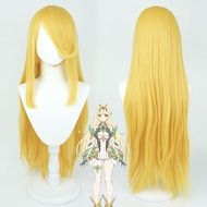 Game Xenoblade Chronicles 2 Hikari Mythra Cosplay Wig Long Yellow Heat Resistant Hair Halloween Role