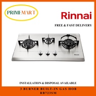 RINNAI RB-723SM 3 BURNER BUILT-IN HOB STAINLESS STEEL - 1 YEAR LOCAL WARRANTY