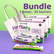 Flimty Fiber Drink Detox Probiotic (3 Box & Totebag) | Halal Sugar-Free Detox Constipation Bloating