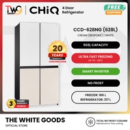 [FREE SHIPPING] CHIQ 628L Inverter 4 Door Glass  Fridge Peti Sejuk CCD-628NG-GBP CCD-628NG-GWH