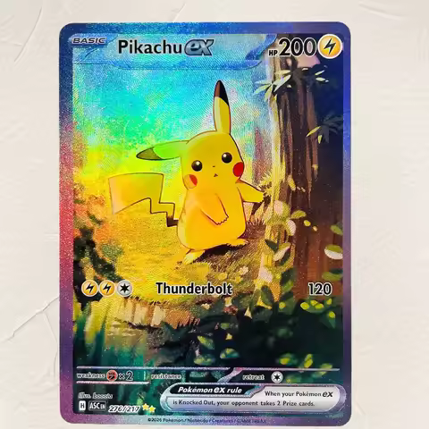 DIY Pokemon Pikachu ex 276/217 Holographic Texture Cards English Version Perfect Condition Classic A