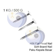 [ 1 UNIT ] HIN Flat Head Nail / Soft Board Nail / Paku Kepala Besar / Paku Kepala Rata