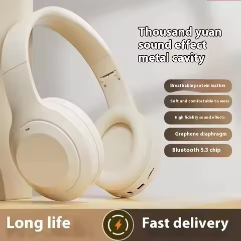 Bluetooth 5.3 Wireless Headphones Ergonomic Deep Bass Headset 12H Battery Quick-Charge Gaming-Ready 
