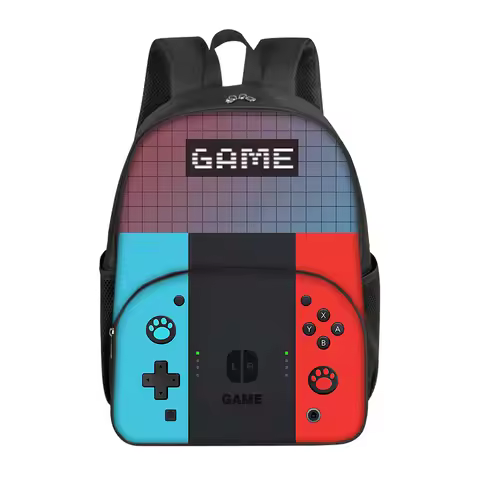 Casual Commute Games Console Circular Front Pocket Backpack For Boys/Girls Best Gifts 3D Cartoon Sch