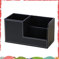 Leather Desk Organizer,Office Supplies Holder Desktop Stationery Storage Box for Business Card, Pen,