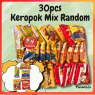 Mix  30pcs Keropok bundle snack Mix Random Super Ring /Rota/ Corntoz/Double Decker/ Shoyuemi