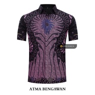 KEMEJA Original Batik Shirt With ATMA BENGAWAN Motif, Short Sleeve Batik Shirt For Men, Men, Slimfit, Full Layer, Short Sleeve