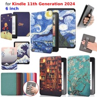 For Kindle 11th Generation 2024 Case 6'' with Hand Strap Kindle 6 inch Case Ebook C2V2L3 Auto Wake S
