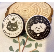 GOLDEN RETRIEVER BLACK CAT BADGE