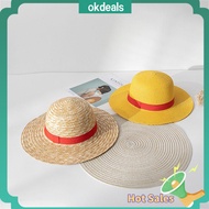 OKDEALS 31ซม.-35ซม ปีกกว้าง หมวกฤดูร้อน ขอบใหญ่ Fedora ชายหาด หมวกกันแดด หมวกฟางลูฟี่ ชิ้นเดียวค่ะ อุปกรณ์ต่อพ่วงอะนิเมะ