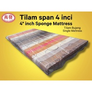 Tilam span 4 inci Tilam Bujang 4" inch Sponge Mattress Single Mattress