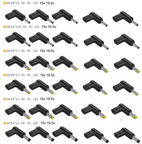 USB C Female PD to 5V/9V/12V/15V/19.5V DC Power Male Plug 3.0x1.1/3.5x1.35/4.0x1.7/4.8x1.7/5.5x2.1/5