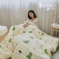 BUHO 極柔暖法蘭絨6x7尺雙人特大床包+舖棉暖暖被四件組