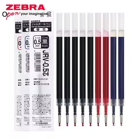 5pcs Japan Zebra Gel Pen Refill Thick Ink Quick-drying 0.4/0.5mm JRV-0.5 Original SARASA Dry JJZ49 J
