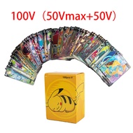 110 / 55 pcs Kartu Pokemon logam Pikachu Charizard Koleksi Kartu Pokemon Emas Pikachu Emas Inggris  