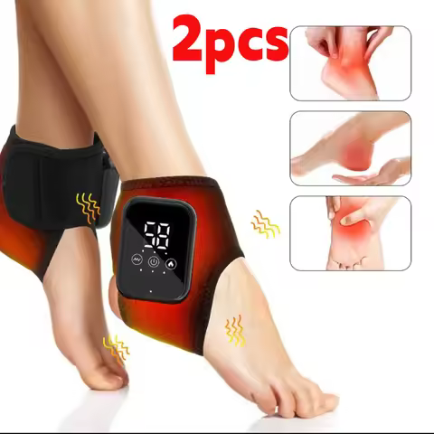 Electric Heat And Vibration Ankle Massager Infrared Hot Compress Therapy Ankle Massage Heated Wrap S