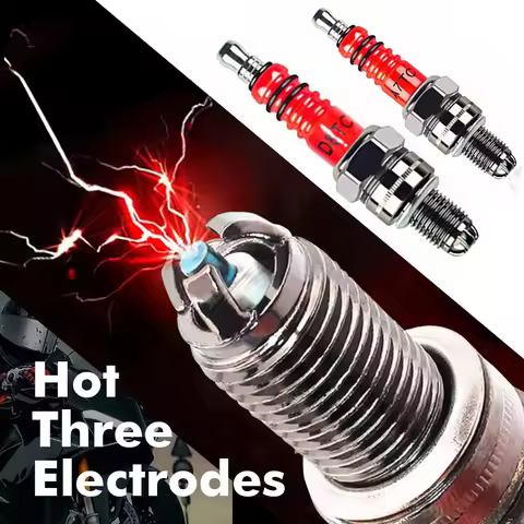 Racing 3 Electrode 10mm Spark Plug A7TC D8TC Fits For GY6 50CC 110CC 125CC 150CC Scooter Bike Go Kar