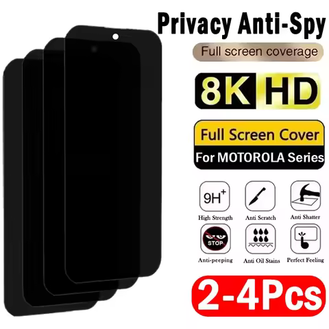 2-4Pcs Anti-spy Tempered Glass for Motorola E14 E13 E32 E32s E22 E22i E22s E40 E30 E20 Screen Protec