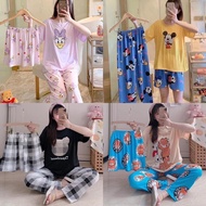 Korean Cotton 3 in 1 Set Sleepwear Pajama Set for Women Nightwear