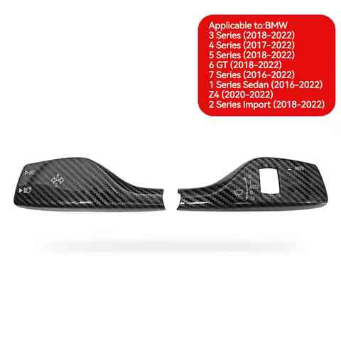Car Steering Wheel Headlight Switch Cover Wiper Switch Trim 2Pcs Set for BMW 1 2 3 4 5 7 Series X1 X