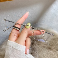 Frameless Myopia Glasses Make Me Dazzling Anti-Blue Light Plain Glasses Xu Yan Style Fashion Retro F