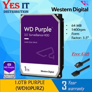 Western Digital WD 10TB / 12TB Purple Surveillance 3.5" 7200RPM CCTV Internal HDD Hard Disk