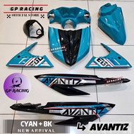 Ego Avantiz cover set Cyan + Black with sticker (3) Biru Cyan "GP RACING"