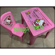 Meja &amp; Kursi Plastik 1 Set Hello Kitty Napolly Khusus