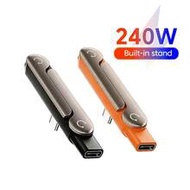 1pc/2pcs 240W USB-A To USB-C Adapter With Phone Holder, USB 2.0 Fast Charging & Data Converter, Comp