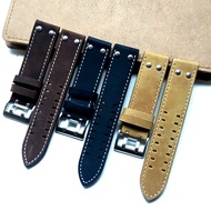 Suitable For Matte real leather watch strap is suitable for Citizen Hamilton Luminos Seiko Zenith Big Fly 22mm