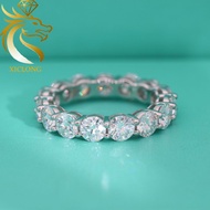 XICLONG 0.5ct each Full Eternal Real Moissanite Ring Total 7.5ct Stack Moissanite Diamond Band Engag
