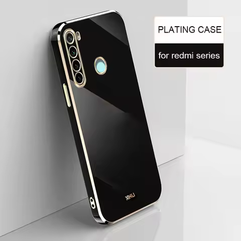 Plating Gold Frame Phone Case On For Xiaomi Redmi Note 8 2021 New 9 S Note8 8T Note9 Pro 9s 9T 9A 9A