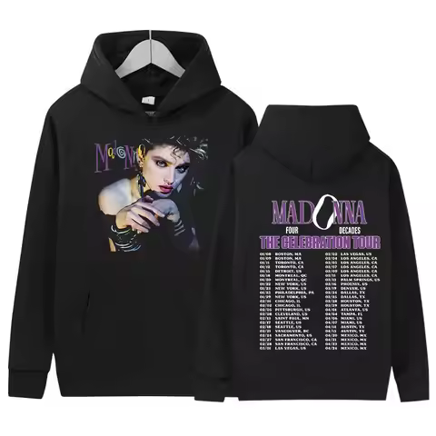 Madonna The Celebration Tour 2024 Print Hoodie Men Women Retro Fashion Pullover Sweatshirt Hip Hop O